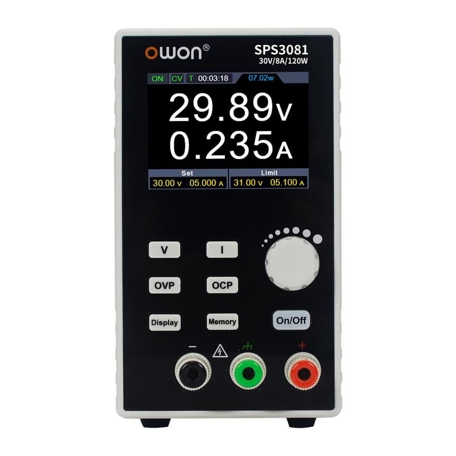 Owon SPS3081 Sessiz DC Güç Kaynağı 120W/31V/8,1A