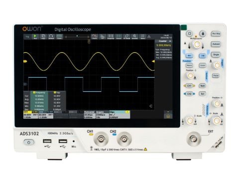 Owon ADS3102 4.Nesil Çok İşlevli Osiloskop 100 MHz 2-Ch 10''DokEkr