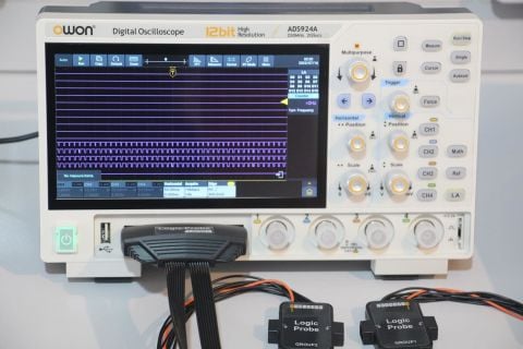 Owon ADS924A Osiloskop-250MHz-4Ch-7''DokEkr-LA-12 Bit