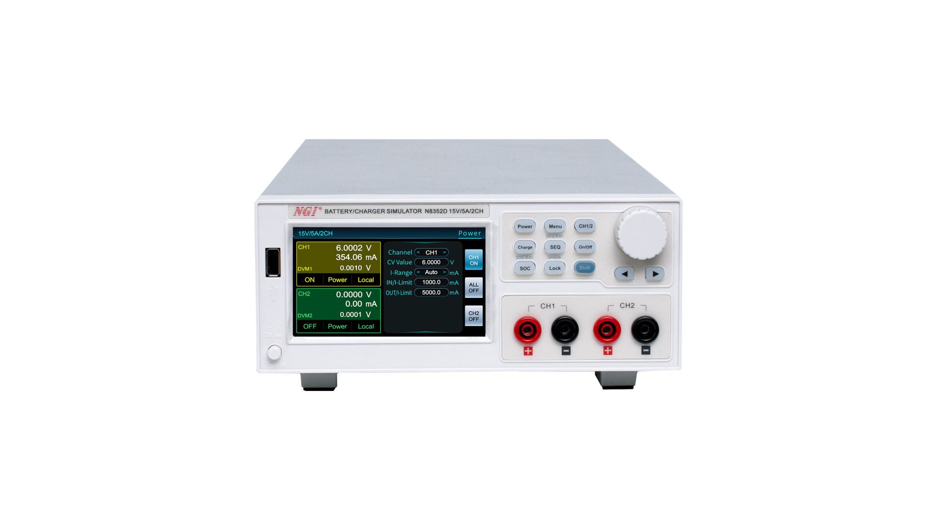 N8352D Batarya Simülatörü ±5A/15V/75W 2 Kanal