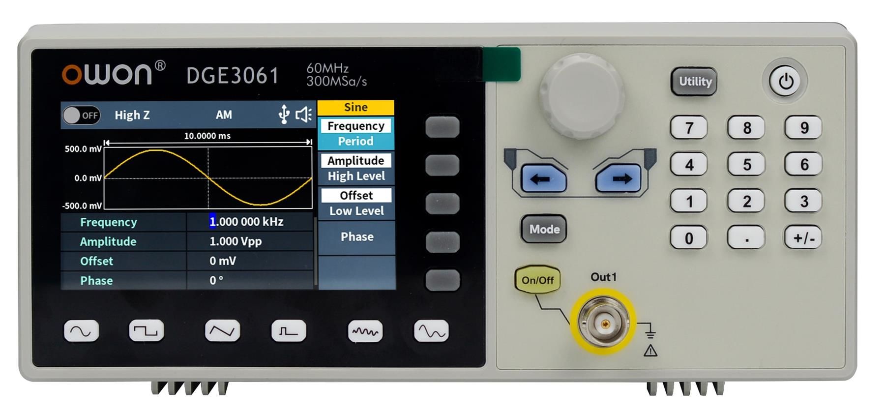 Owon DGE3061 Keyfi Fonksiyon Jeneratör-1 Kanal- 60MHz
