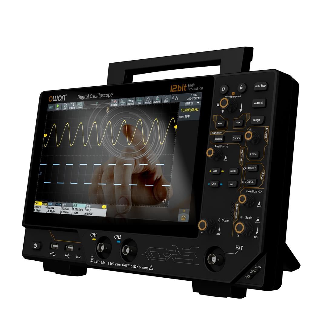 Owon ADS3202A 4.Nesil Osiloskop 200MHz-2Ch-10’’DokEkr-12Bit