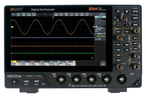 Owon ADS3354A Osiloskop-350MHz-4Ch-10’’DokEkr-12Bit
