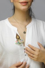 Çiçekli Şemsiye Broş