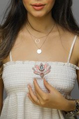 Çiçekli Broş Pembe