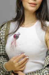 Kuş Broş Pembe