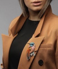 Kuş Broş Renkli