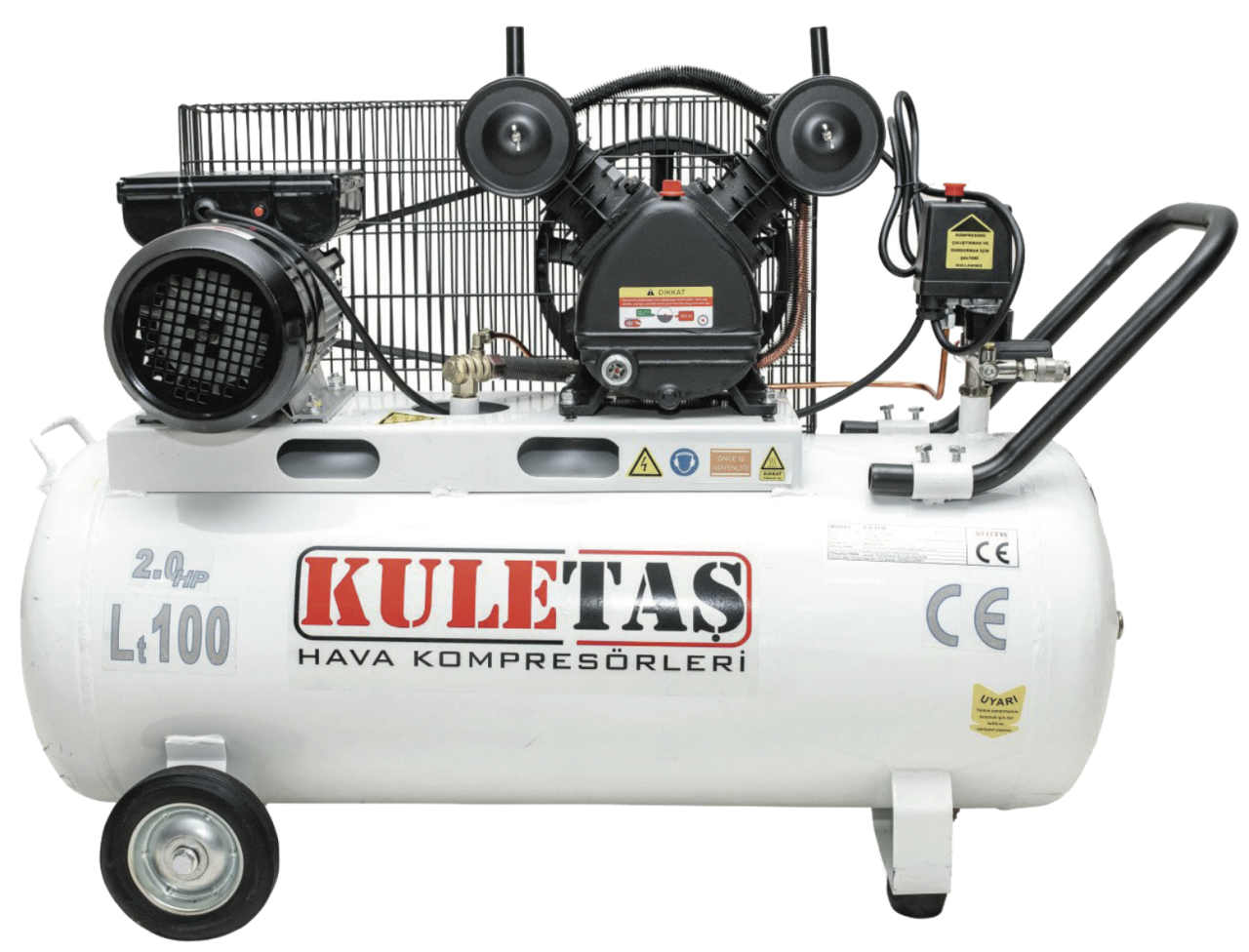 100LT 2HP 8BAR PİSTONLU HAVA KOMPRESÖRÜ