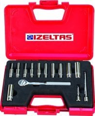 İZELTAŞ 1/4'' ALTI KÖŞE DERİN LOKMA ANAHTAR TAKIMI (15 PARÇA) 1107 00 6015