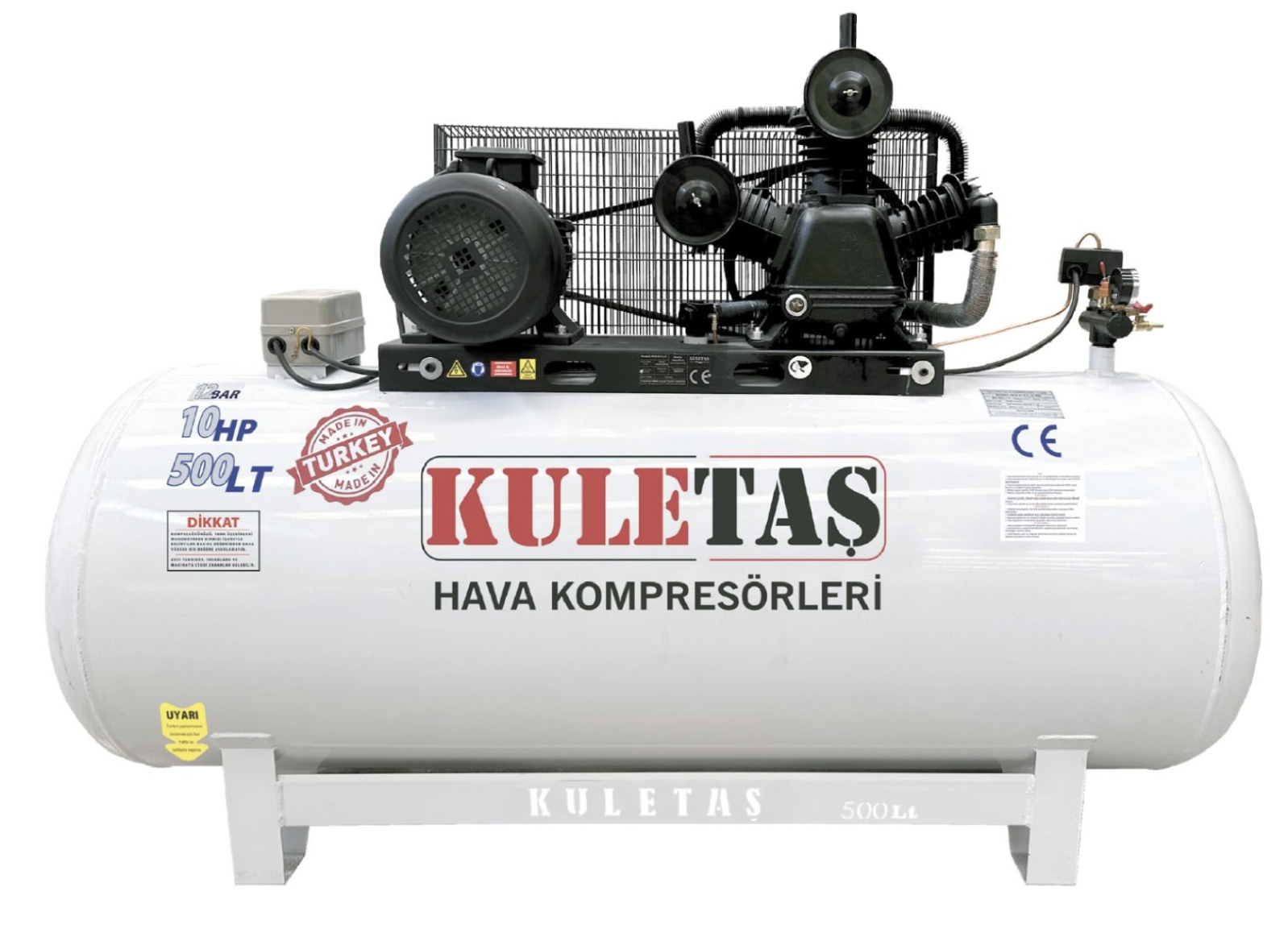 KULETAŞ 500 LİTRE 10HP PİSTONLU HAVA KOMPRESÖRÜ 12 BAR