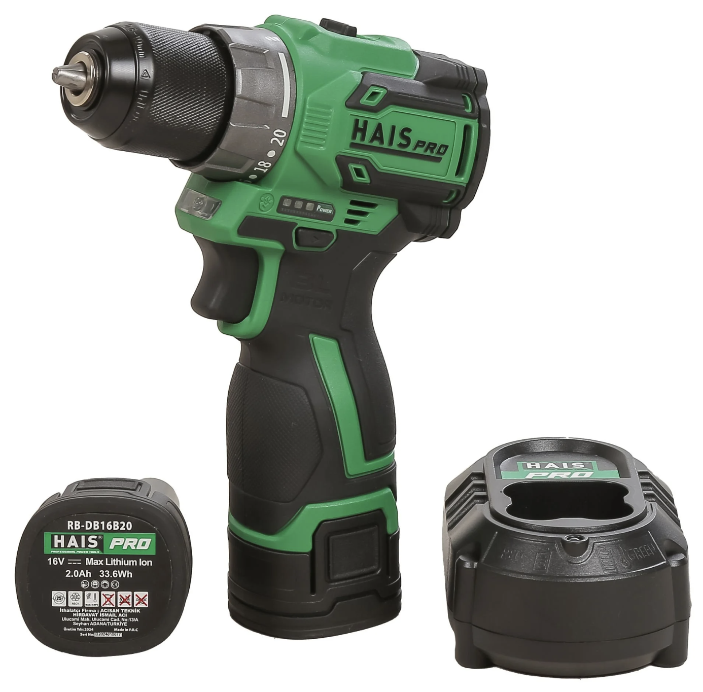 HAİSPRO PROFESYONEL AKÜLÜ VİDALAMA MATKAP  21V - 2AH. RB-DB16