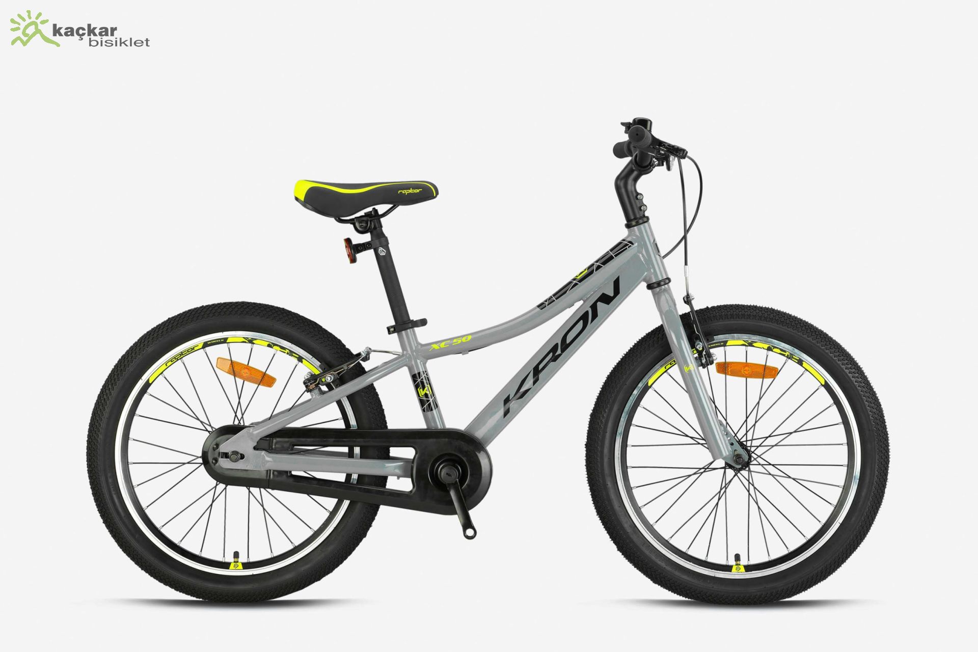 KRON XC 50 Vitessiz V-Fren 16 Jant Çocuk Bisikleti Nardo Gri - Siyah / Neon