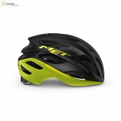MET Helmets Estro Mips Road Kask Black Lime Yellow Metallic / Glossy