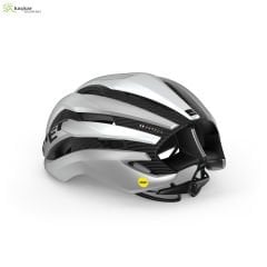 MET Helmets Trenta 3K Carbon Mips Road Kask White Silver Metallic / Matt