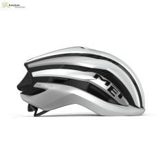 MET Helmets Trenta 3K Carbon Mips Road Kask White Silver Metallic / Matt