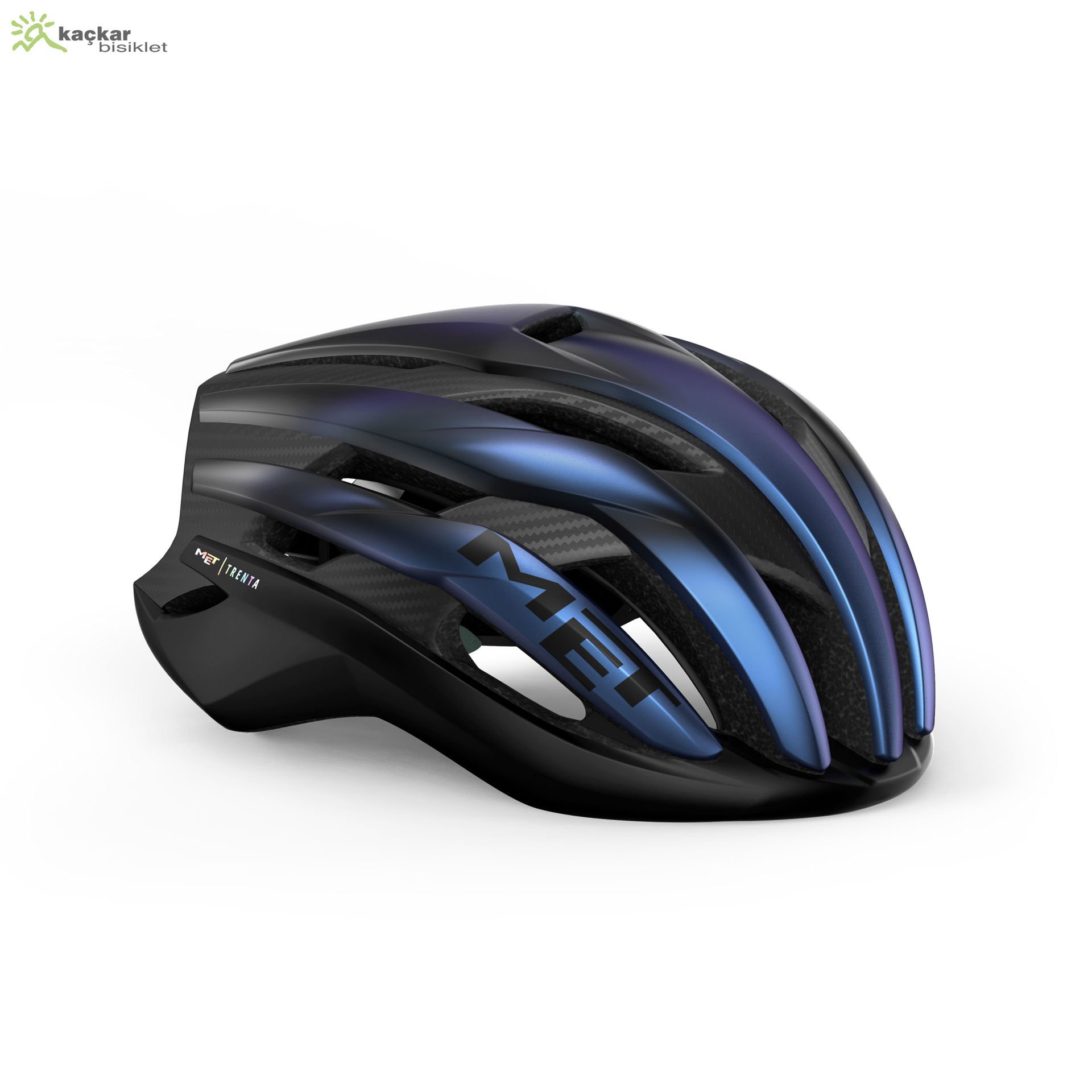 MET Helmets Trenta 3K Carbon Mips Road Kask Blue Iridescent