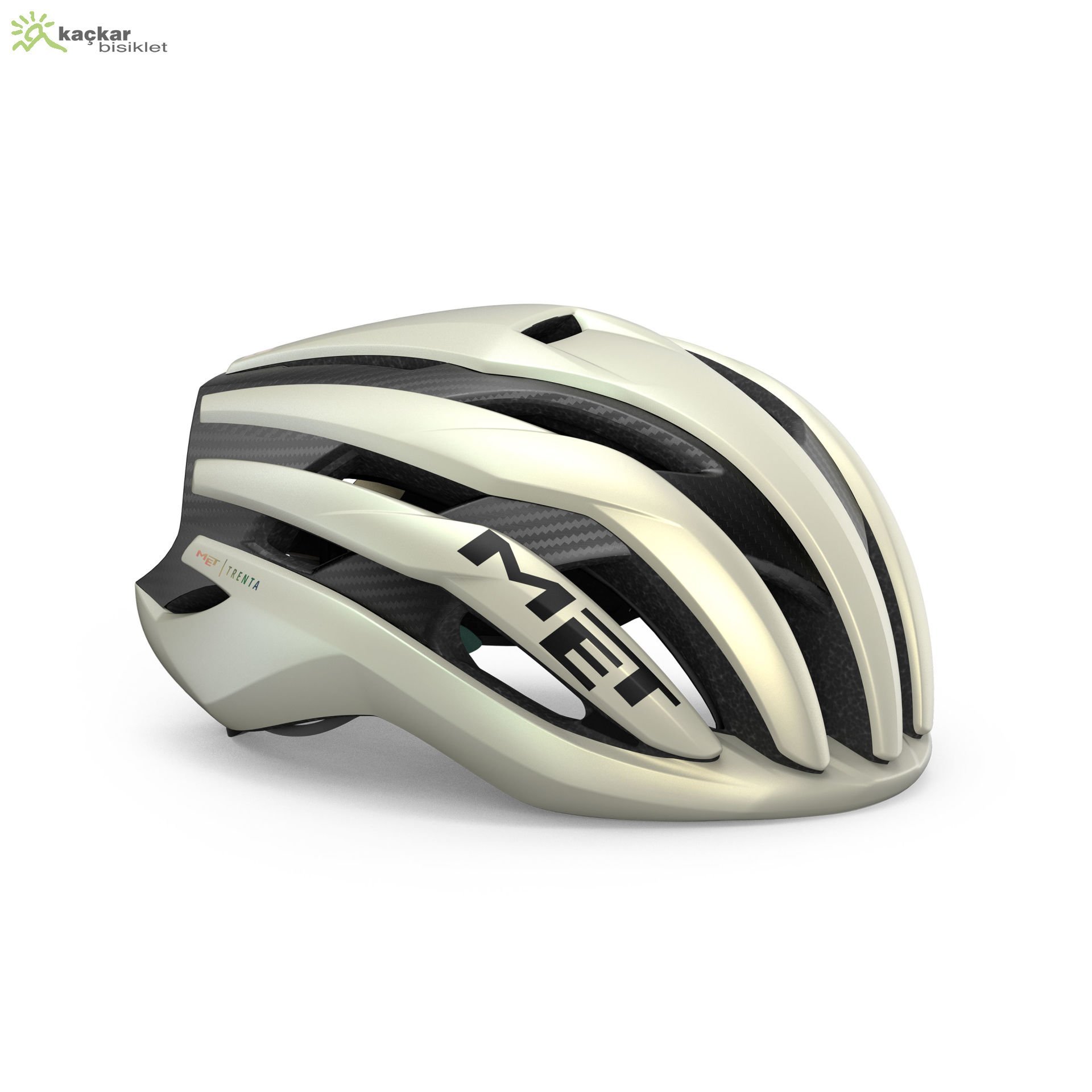 MET Helmets Trenta 3K Carbon Mips Road Kask Vanilla Ice Gold / Matt