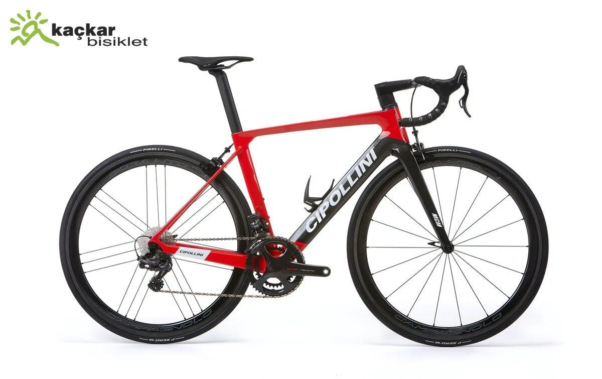 Cipollini MCM Karbon Shimano Ultegra 8150 Di2 Powermeter Hidrolik Disk Fren Fulcrum Airbeat 400 TLR Road Bike Red-Carbon-White Shiny