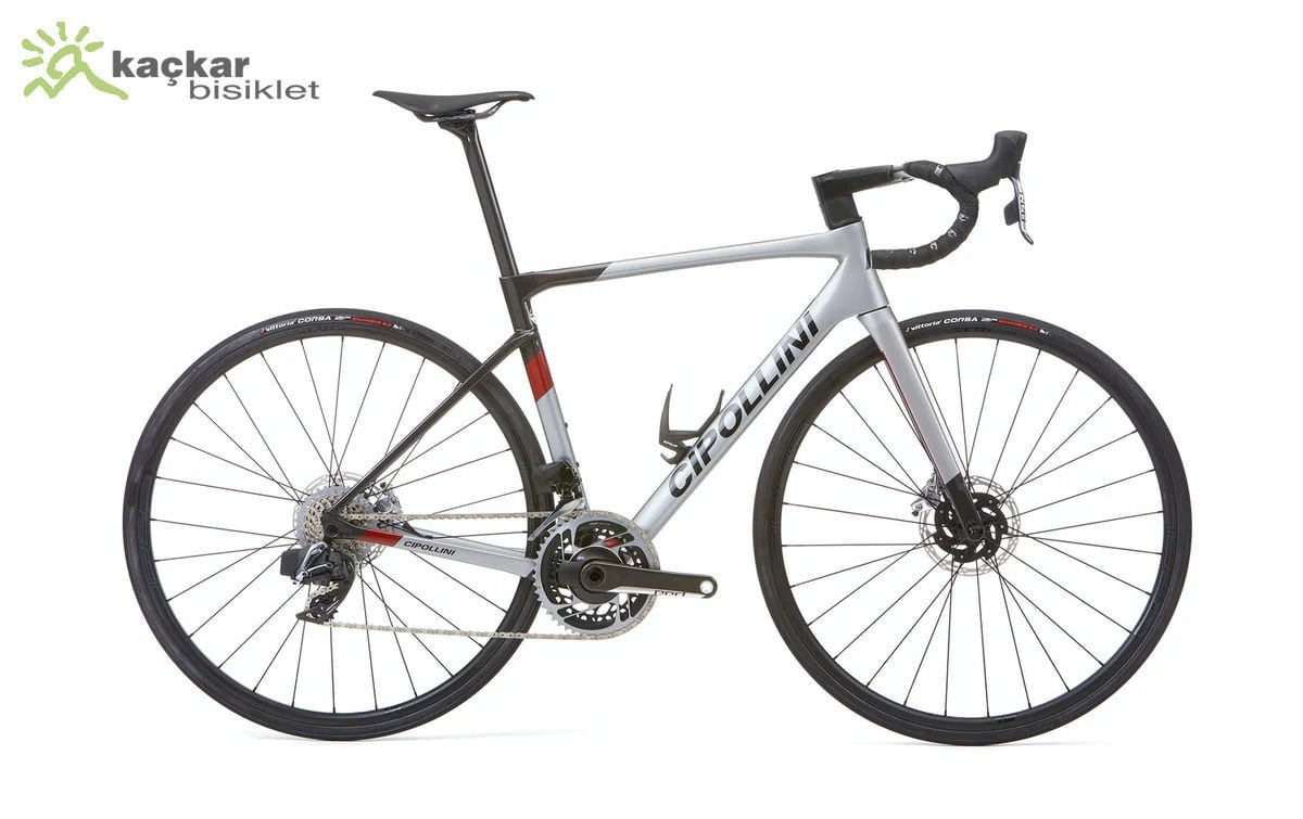 Cipollini Dolomia Karbon Ultegra Di2 Disc Fulcrum AirBeat 400 Yol / Yarış Bisikleti Silver Karbon Red Metal Shiny