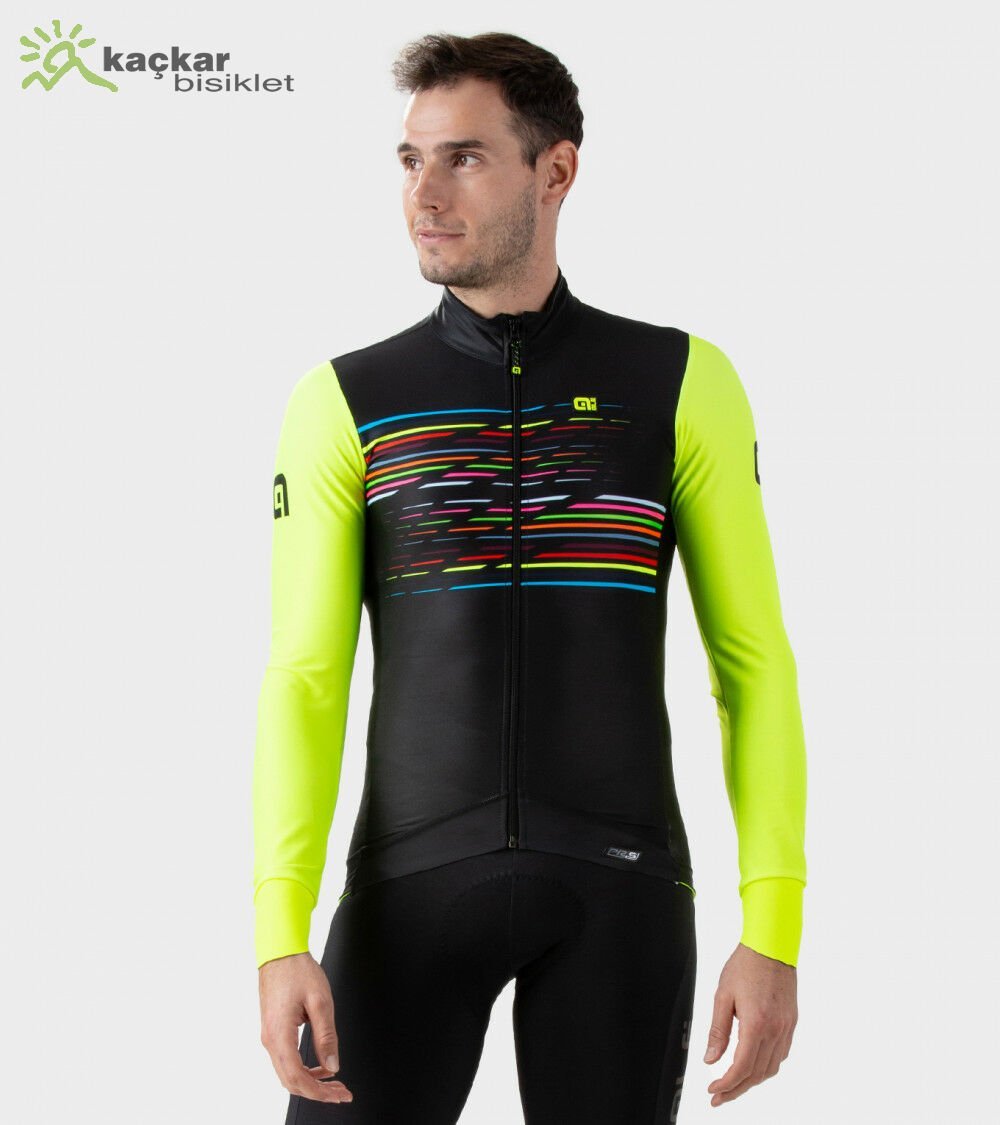 ALE PR-S Logo Long Sleeve Jersey Siyah / Sarı