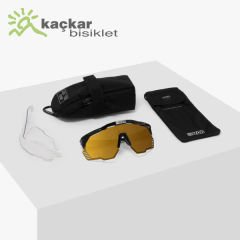 SCİCON  AEROSHADE KUNKEN SUNGLASSES CARBON  MULTIMIRROR BRONZE + RAIN CLEAR LENSES