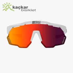 SCİCON  AEROSHADE KUNKEN SUNGLASSES WHITE  MULTIMIRROR RED + RAIN CLEAR LENSES