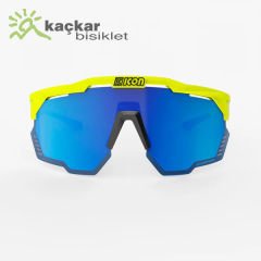 SCİCON  AEROSHADE KUNKEN SUNGLASSES FLUO YELLOW  MULTIMIRROR BLUE + CLEAR LENSES