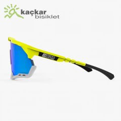 SCİCON  AEROSHADE XL SUNGLASSES FLUO YELLOW  MULTIMIRROR BLUE + CLEAR LENSES