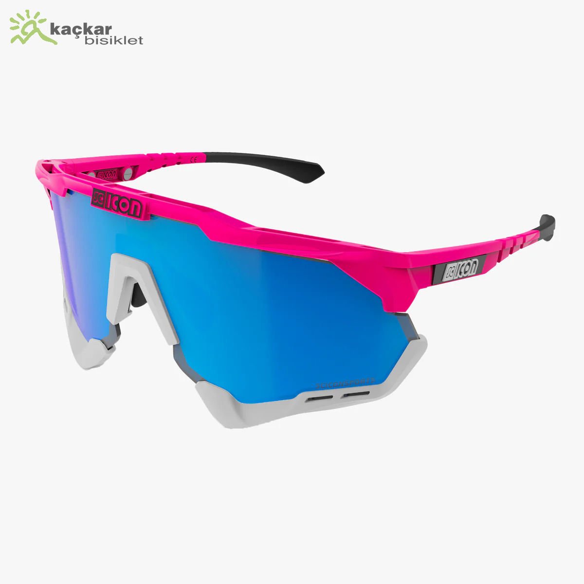 SCİCON AEROSHADE XL SUNGLASSES PINK FLUO  MULTIMIRROR BLUE + PINK LENSES