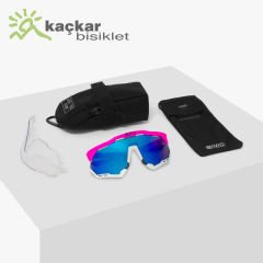 SCİCON AEROSHADE XL SUNGLASSES PINK FLUO  MULTIMIRROR BLUE + PINK LENSES
