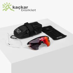 SCİCON  AEROWING LAMON SUNGLASSES WHITE  MULTIMIRROR RED + RAIN CLEAR LENSES