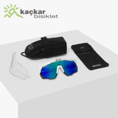 SCİCON AEROSHADE KUNKEN  WORLD CHAMPION SUNGLASSES WHITE  MULTIMIRROR BLUE TP +  CLEAR LENSES