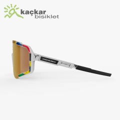 SCİCON  WORLD CHAMPION AEROSCOPE SUNGLASSES  WHITE RAINBOW BRONZE MULTIMIRROR + CLEAR  LENSES