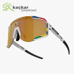 SCİCON  WORLD CHAMPION AEROSCOPE SUNGLASSES  WHITE RAINBOW BRONZE MULTIMIRROR + CLEAR  LENSES