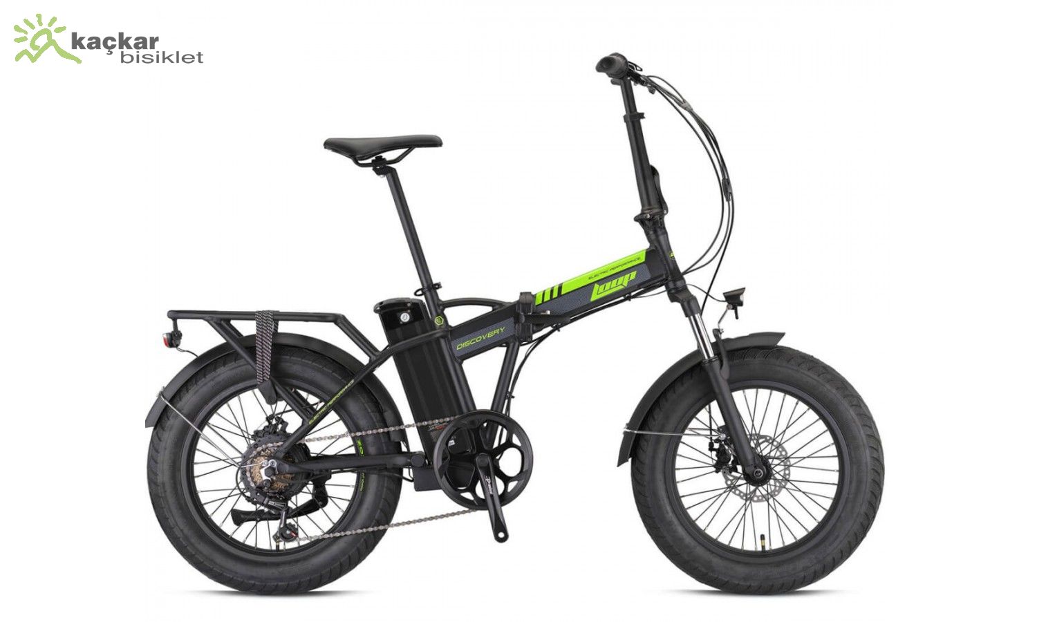 LOOP Dsicovery Elektrikli Katlanır Bisiklet 20 inç Siyah / Yeşil