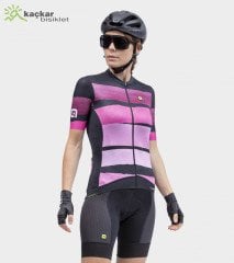 ALE PR-S TRACK Kadın Yazlık Kısa Kol Jersey Pembe