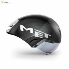 MET Helmets Codatronca Aero TT Kask Black Silver / Matt Glossy