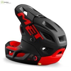 MET Helmets Parachute MCR Mips Full Face Kask Black Red / Matt Glossy