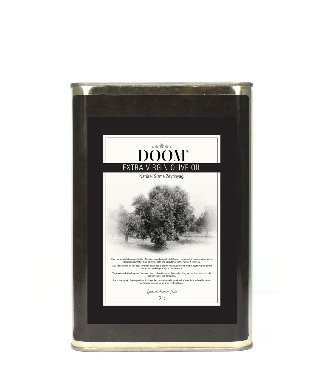 Doom 3 Litre Soğuk Sıkım Zeytinyağı