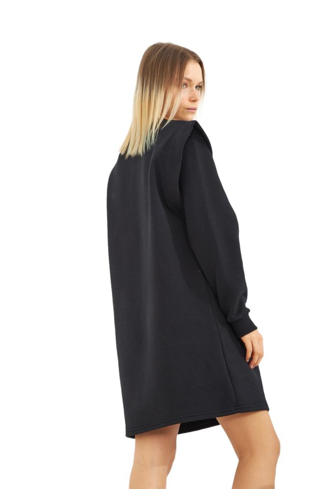 EONA SWEATSHIRT DRESS - BLACK