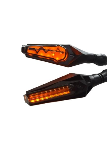 LED SİNYAL YILDIRIM KAYAR LEDLİ ÖN ARKA IŞIKLI (SARI)