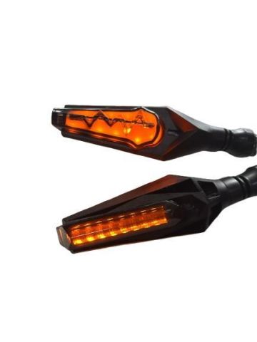 LED SİNYAL YILDIRIM KAYAR LEDLİ ÖN ARKA IŞIKLI (SARI)