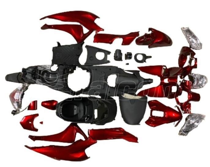 HONDA DİO KAPORTA SETİ KIRMIZI AYDINLATMA GRUBU DAHİL (28 PARÇA FULL SET)