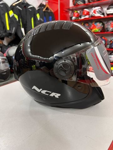 NCR AİR YARIM KASK PARLAK SİYAH (ECE BELGELİ) M BEDEN
