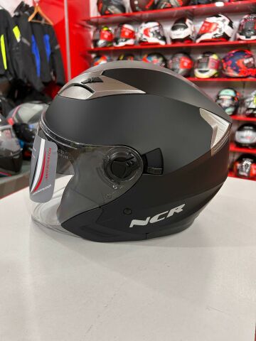 NCR JET YARIM KASK GÜNEŞ VİZÖRLÜ MAT SİYAH (ECE BELGELİ) XL BEDEN