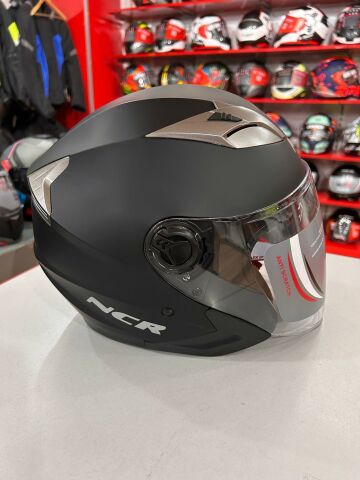 NCR JET YARIM KASK GÜNEŞ VİZÖRLÜ MAT SİYAH (ECE BELGELİ) XL BEDEN