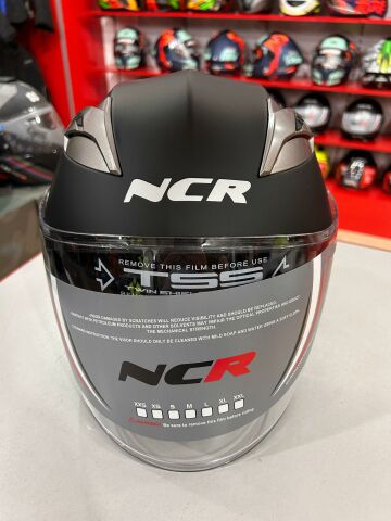 NCR JET YARIM KASK GÜNEŞ VİZÖRLÜ MAT SİYAH (ECE BELGELİ) XL BEDEN