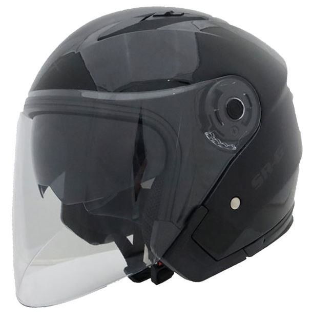 COX SR-G YARIM KASK SİYAH GÜNEŞ VİZÖRLÜ