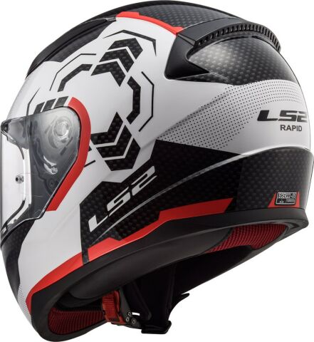 LS2 RAPID GHOST BEYAZ-SİYAH-KIRMIZI KASK