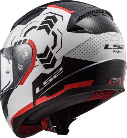 LS2 RAPID GHOST BEYAZ-SİYAH-KIRMIZI KASK